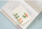MINKYS Kawaii 10pcs/lot Strawberry Lemon Carrot Metal Paper Clip Christmas Song Decorative Bookmark Binder Clips Stationery