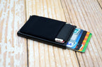 YUECIMIE Slim Aluminum Wallet With Elasticity Back Pouch ID Credit Card Holder Mini RFID Wallet Automatic Pop up Bank Card Case
