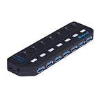 USB 3.0 HUB Multi USB Splitter 4/7 Port Expander High Speed USB 3.0 Hab with Power Adapter USB 3.0 Hub with Switch for Laptop PC
