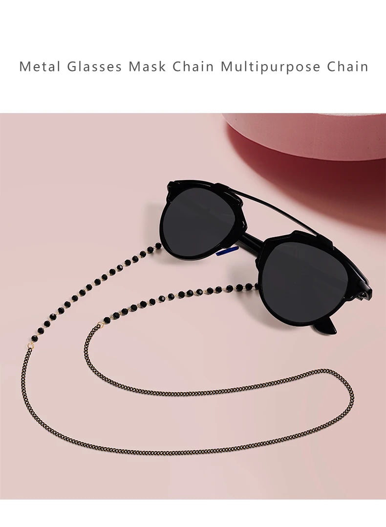 Skyrim Elegant Clear Zicron Crystal Beaded Lanyand for Glasses Sunglassess Chain Eyeglasses Strap Rope Eyewear Cord Accessories