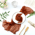 12 PCS Gauze Table Napkins 20x20 Inch Soft Cheesecloth Wrinkled Dinner Napkins for Weddings Party Reception Anniversary