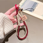 INS British Style Contrasting Woven Phone Lanyard Short Handheld Trendy Phone Case Wrist Rope Doll Luggage Pendant Hanging Rope
