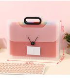 1 Piece Expandable Folder With Handle, A4 Size Black And White Portable Accordion Folder, 13 Flap Pocket Pants