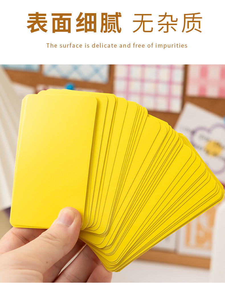 100Pcs/Box Colorful Blank Index Cards Thick Hard Cardstock DIY Handwriting Flash Cards  Study Memo Drawing Note Cards