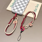 INS British Style Contrasting Woven Phone Lanyard Short Handheld Trendy Phone Case Wrist Rope Doll Luggage Pendant Hanging Rope