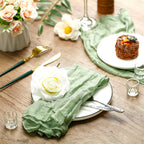 12 PCS Gauze Table Napkins 20x20 Inch Soft Cheesecloth Wrinkled Dinner Napkins for Weddings Party Reception Anniversary