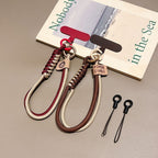INS British Style Contrasting Woven Phone Lanyard Short Handheld Trendy Phone Case Wrist Rope Doll Luggage Pendant Hanging Rope