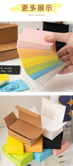 100Pcs/Box Colorful Blank Index Cards Thick Hard Cardstock DIY Handwriting Flash Cards  Study Memo Drawing Note Cards