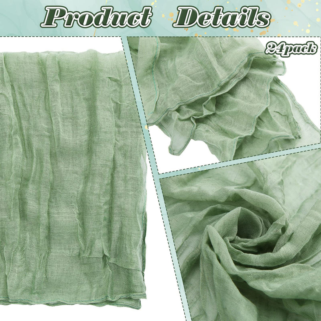 12 PCS Gauze Table Napkins 20x20 Inch Soft Cheesecloth Wrinkled Dinner Napkins for Weddings Party Reception Anniversary