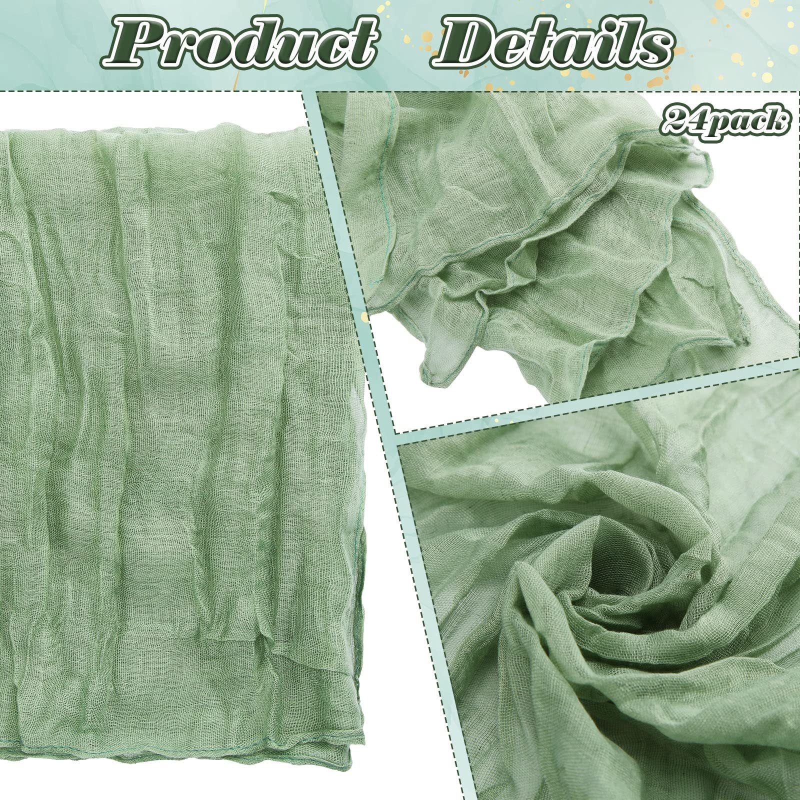12 PCS Gauze Table Napkins 20x20 Inch Soft Cheesecloth Wrinkled Dinner Napkins for Weddings Party Reception Anniversary