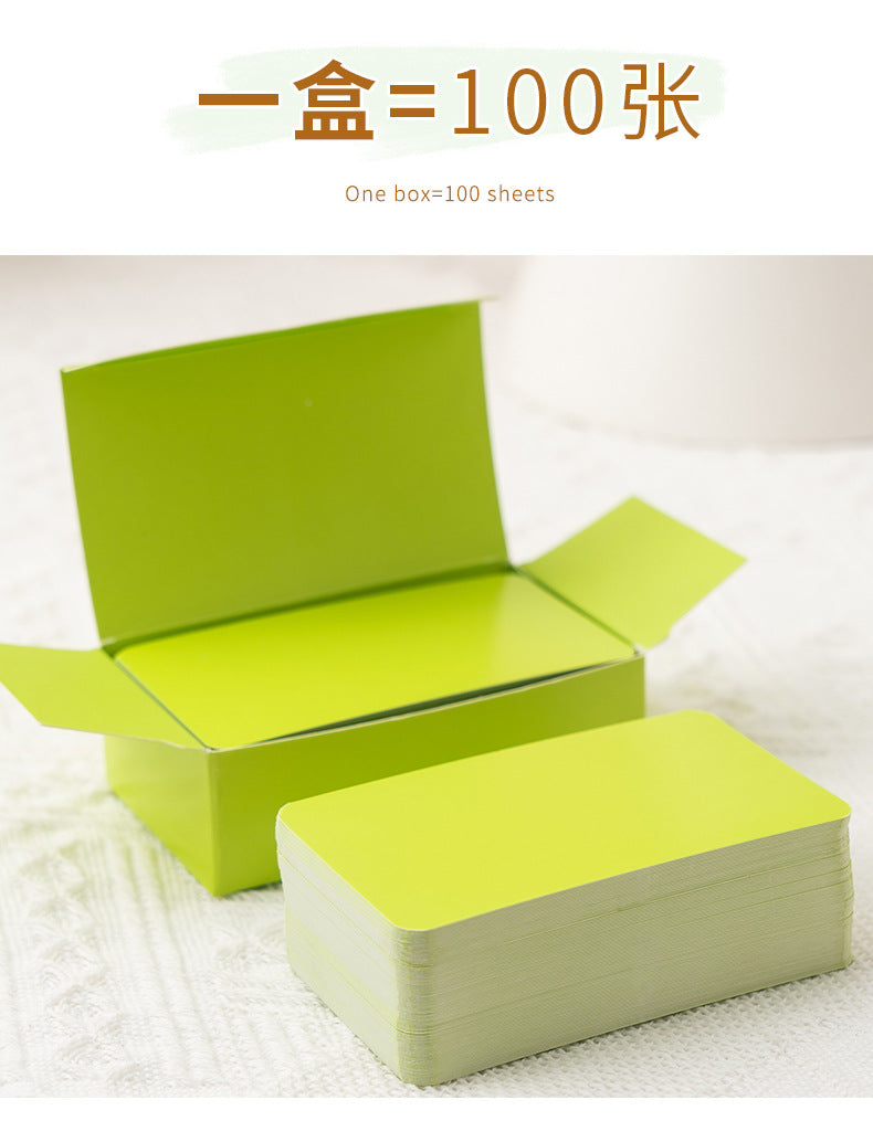 100Pcs/Box Colorful Blank Index Cards Thick Hard Cardstock DIY Handwriting Flash Cards  Study Memo Drawing Note Cards