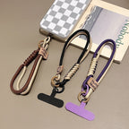 INS British Style Contrasting Woven Phone Lanyard Short Handheld Trendy Phone Case Wrist Rope Doll Luggage Pendant Hanging Rope