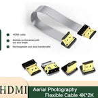 Ribbon FPV HDMI-Compatible Connector Flexible Flat Cable Raspberry Pi 4 Micro HDMI to HDMI/Mini HDMI Female 90 Degree FFC 20pin