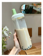 500/800ML Large-capacity Straw Cup, Food-grade Transparent PP Material,Portable Ins Style Water Cup, Juice Milk Tea Cup
