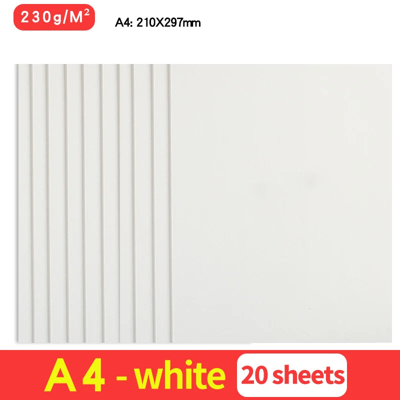 20Sheets 230G A4 Color Cardstock Paper Business Card Cardboard DIY Gifts Card Scrapbook Materials Drawing Card Art Supplies