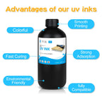 LED UV Ink 1000ml UV Ink For Epson 1390 R1800 R1900 TX800 4800 7880 9880 DX5 DX7 UV Flatbed Printer Universal UV Curing Ink