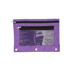 Double Zipper Pen Bag 3 Rings Binders Pencil Case File Bag Pencil Box For Erasers Rulers Markers Storage