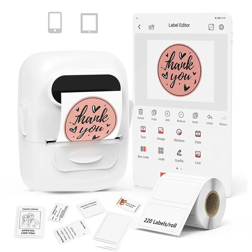 Marklife P50 Thermal Label Printer Mini Bluetooth Self-Adhesive Sticker Printer for School Office Kitchen To Tag Price Machine