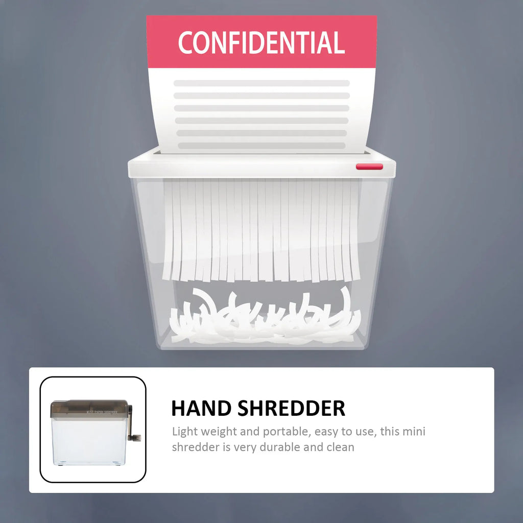 1Pcs Mini Hand Shredder Desktop Manual Documents Paper Cutting Tool Portable Office Home Confidentiality Enhancer
