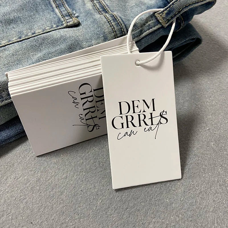Customized Hang Tags Labels For Clothes Trademark Manufacture Clothing Paper Sewing Tag printed Tags