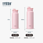 TYESO Stainless Steel Thermal Water Bottle Portable Tumbler Sport Vacuum Flask Keeps Cold and Heat Thermal Mug Car Insulated Cup