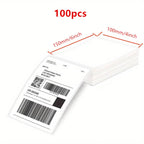 4x6 Inch Direct Thermal Labels Printer Paper 100x150mm Fan-Fold Labels Shipping Supplies Waterproof for D100 D200 Printer