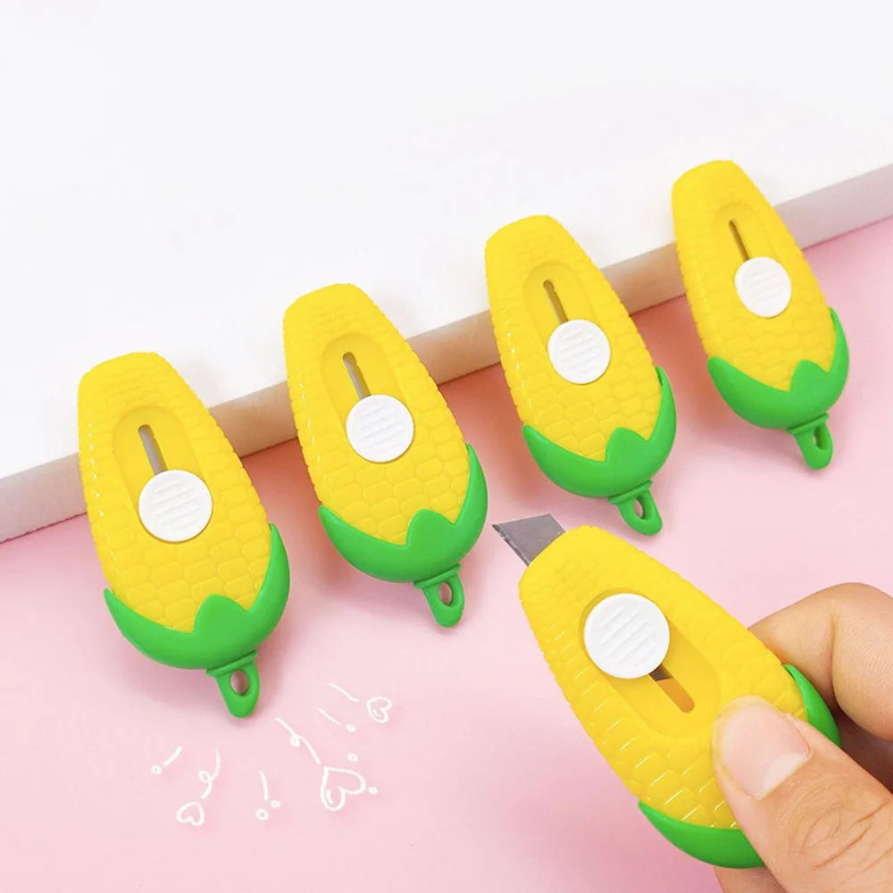 1Pcs Cuter Mini Cartoon Maize Utility Box Cutter Letter Opener Art Paper Cutter Kawaii Stationery Knif