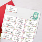 Personalized Floral Mailing Stickers - Self-Adhesive Address Labels for Business/Stationery,Custom Design & Recyclable Material‌