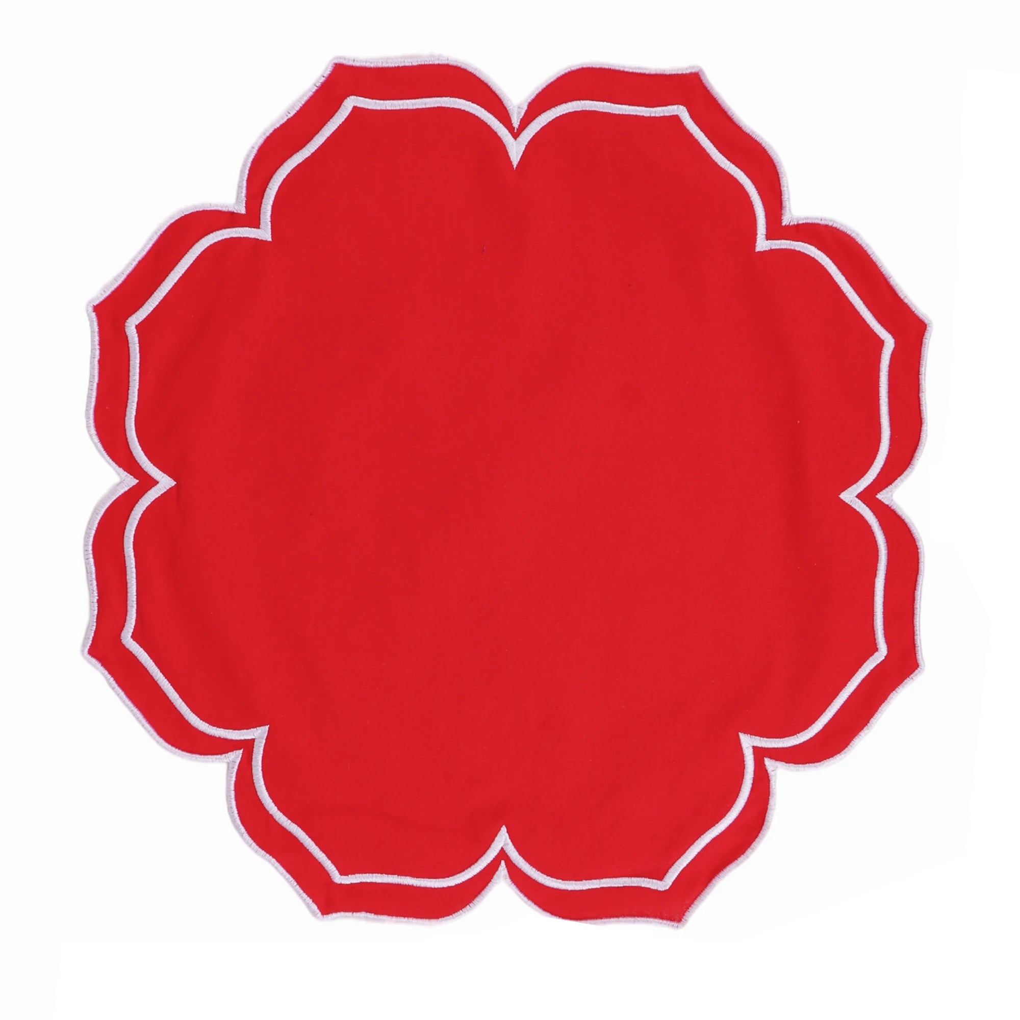 High Quality Embroidered Napkin Vintage Wavy Edge Color Blocking Design Reusable Placemats Wedding Banquet Decoration