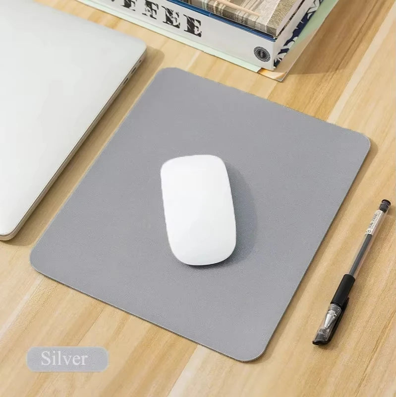 Small Mouse Pad Non-Slip Waterproof Desk Mat, Portable PU Leather Computer Pad for Office Gaming Laptop, Anti-Scratch Mousepad