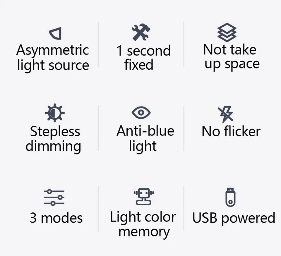 LED Desk Lamp Monitor Light Bar PC Computer Dimmable Screen Light 33cm 50cm Office Study Reading Hanging Table Lamp USB Powered