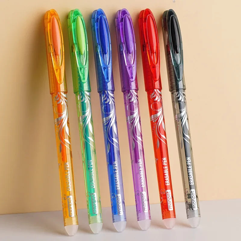 66pcs Erasable Pen refill Set Blue Black Ink Gel Pen Erasable Refill Rod Washable Handle School Office Writing Stationery