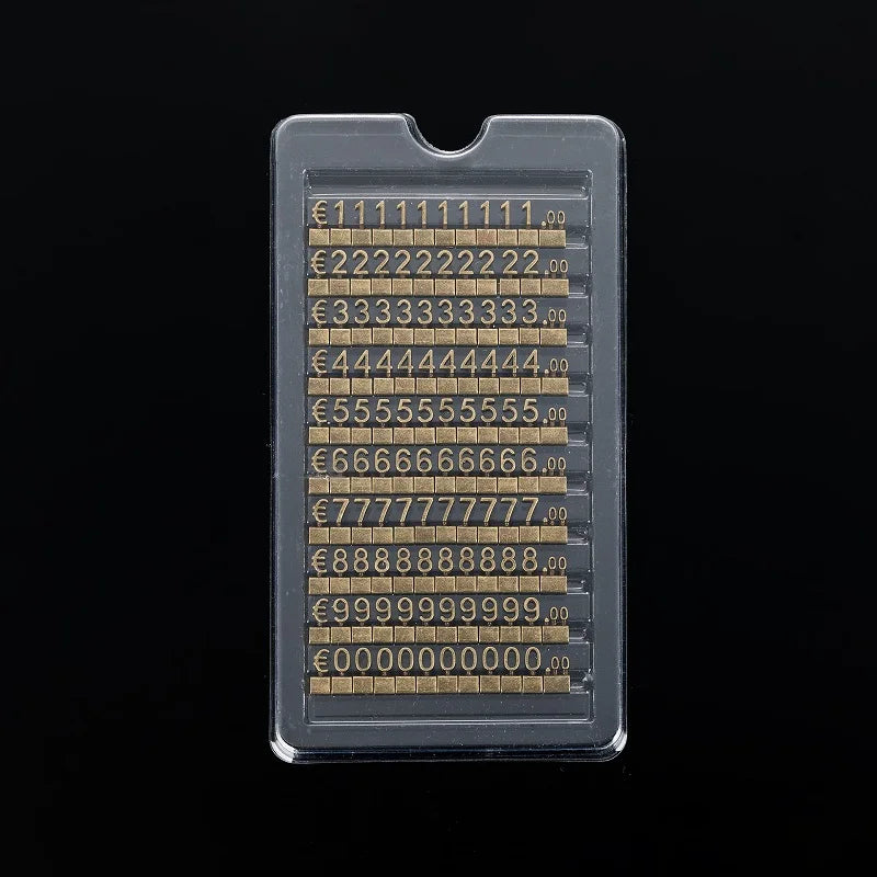 10PCS Metal Price Tags Goods  Counter Jewelry Price Display Tags Adjustable Assembly Mini Dollar Euro Pound Price Tag Plate