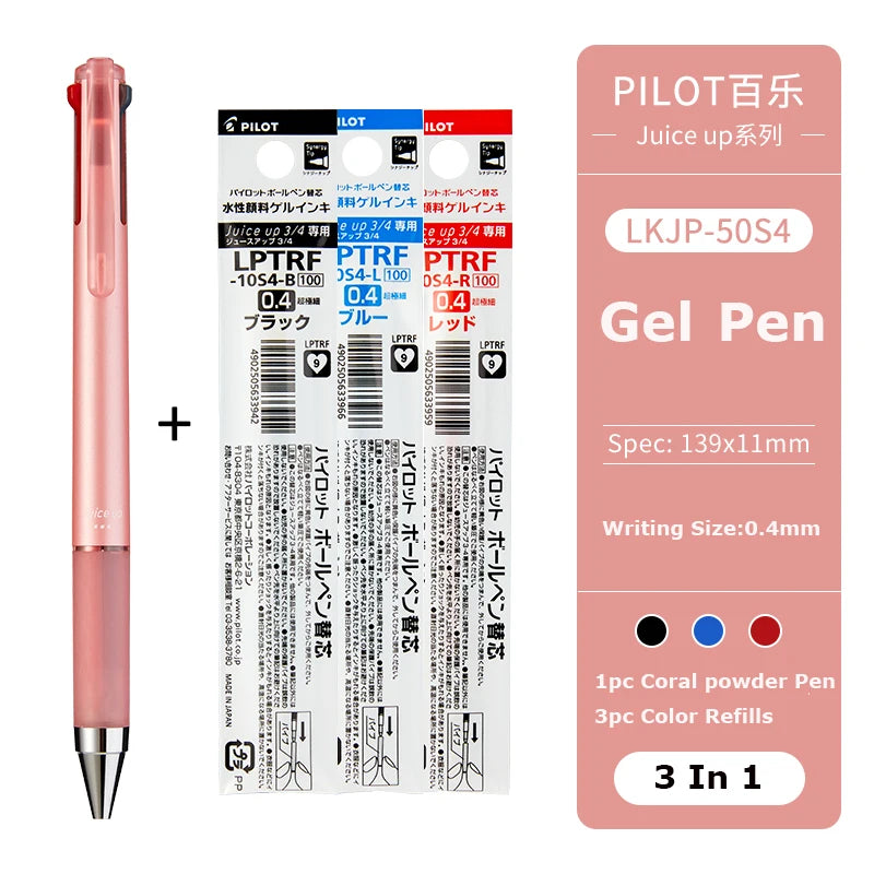 Japan Pilot Modular Pen Juice Up 3/4 Color 0.4mm Ultra-fine Gel Pens, Water-base Smooth Writing Versatile Stationery Aacsesories