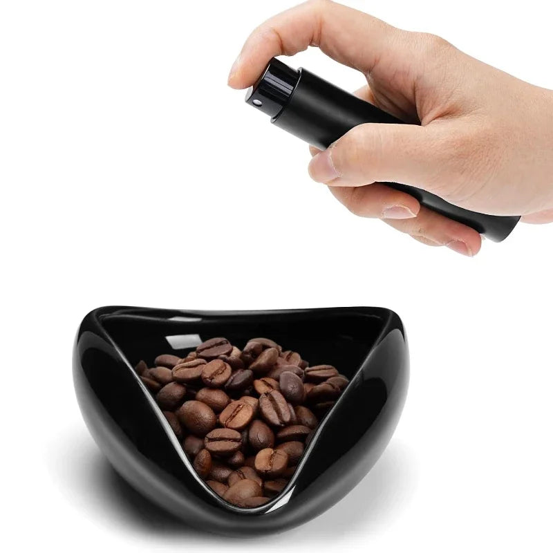 Coffee Bean Dosing Cup and Spoon Set, Ceramic Dosing Vessel Measuring Tray Kit for Coffee or Tea,  Espresso Accessories