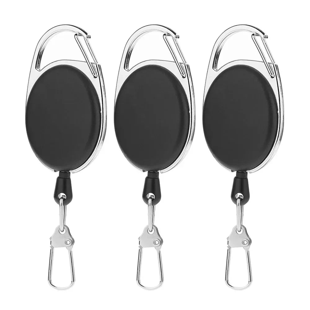 1/3/5/10Pcs Fly Fishing Key Ring Retractor Tool Retractable Keychain Reel Badge Holder Fishing Tackle