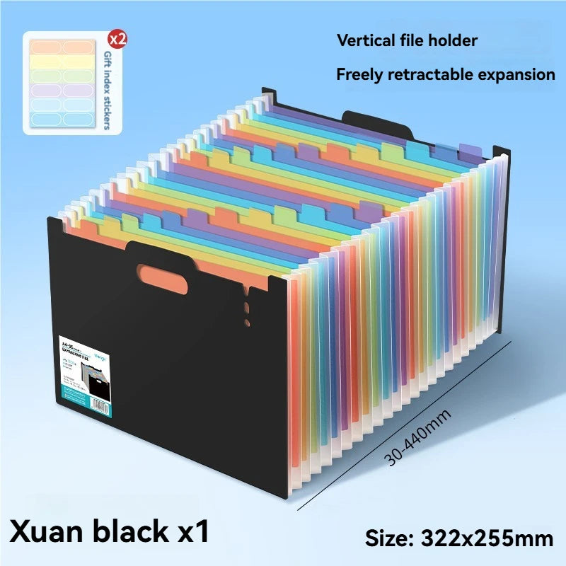 1PC Large Capacity Student Multi Layer Exam Paper Storage Bag, Vertical Scalable Classified Folder