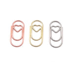 100pcs Mini Metal Heart Shaped Paper Clips Cute Decorative Paperclips Office School Home Document Notes Organization Paperclips