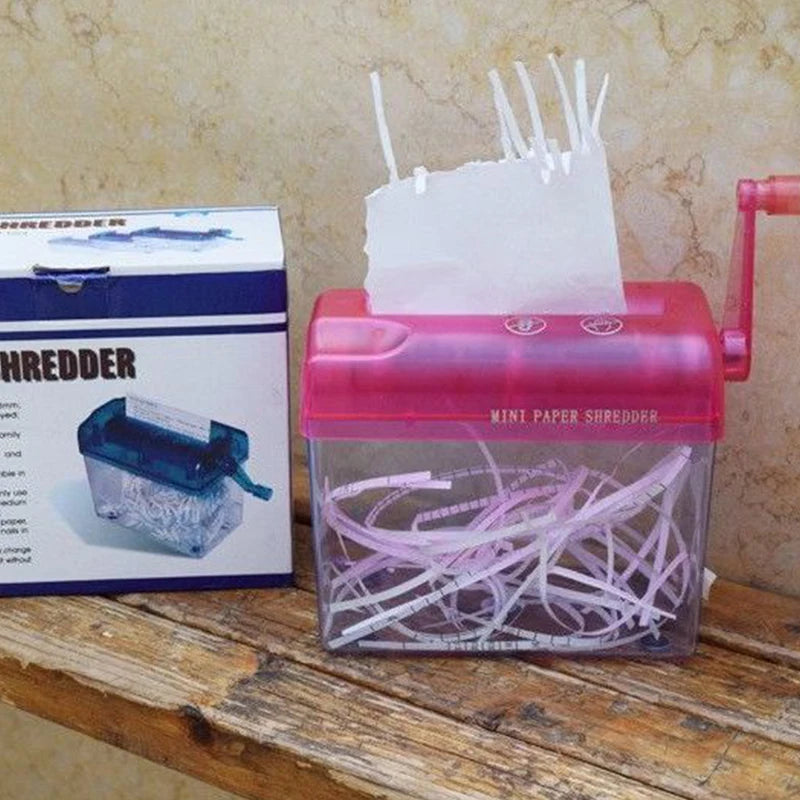 Paper Shredder Documents Paper Cutting Tool A6 Paper Mini Hand Crank Shredder Portable For Receipts Bills Portrait Home Office