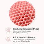 Exfoliating Bath Glove Honeycomb Body Scrubber Deep Cleansing Shower Mitt Soft Massage Sponge for Dead Skin Removal