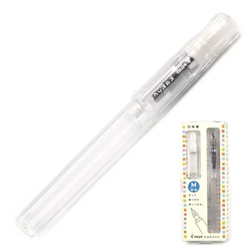 Pilot Kakuno Fountain Pen,Limited Edition Madoromi White (F/M Nib) for Students, Calligraphy& Daily Writing Japanese Stationery