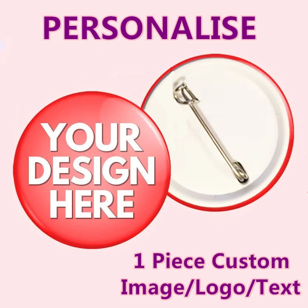 Custom Personalized Tinplate Pins With Text And Picture Printing As Metal Lapel Badge For Custom Brooches For Friends Wholesale