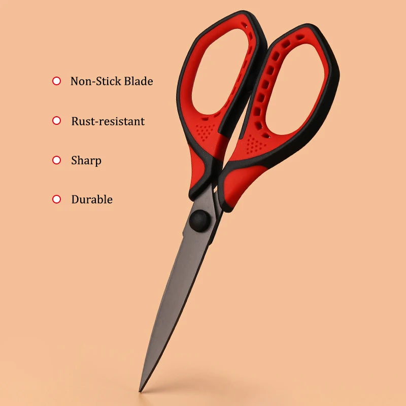 Office Scissors,Stainless Steel Scissors Anti Rust,Black,Gold,Color Titanium,Handmade Paper Cut DIY Domestic Office Student Use