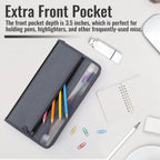Small Accordion A6 File Organizer with Safe Zipper, 13 Pocket Expanding File Folder with Front Pencil Pouch