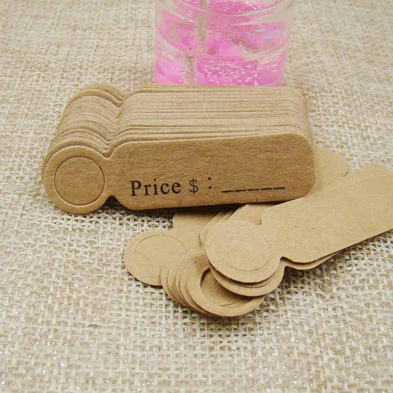 100pcs White Kraft Paper Price Tags with Hole 1.8*5cm fit DIY Handmade Jewelry Display Show Small Business Wholesale