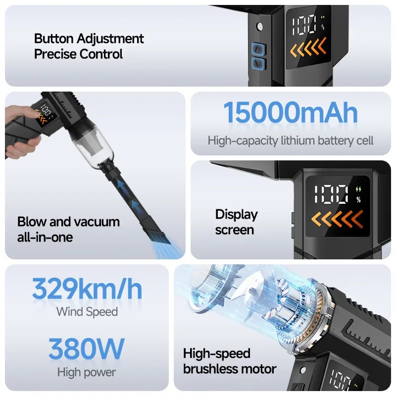 2800000RPM Jet Blower Super Powerful  Wind Pressure Electric Compressed Air Cordless Vacuum Cleaner/Car Emergency Power Supply