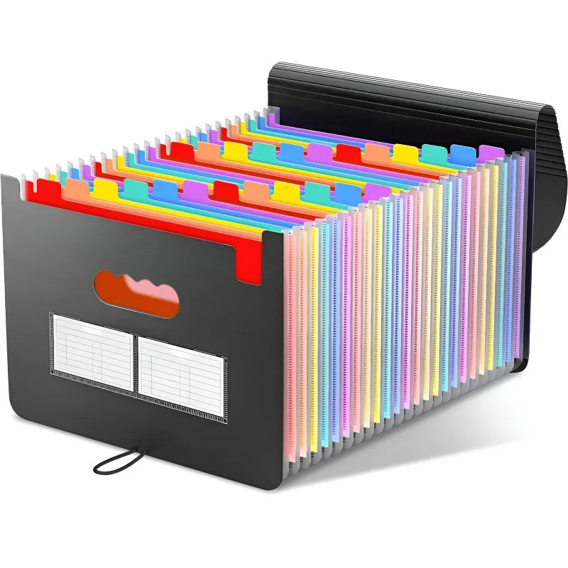 Large Capacity 13/25/37 Pockets A4 Accordion File Organizer w/Cover Handheld Document Folder Colorful Storage for School Office