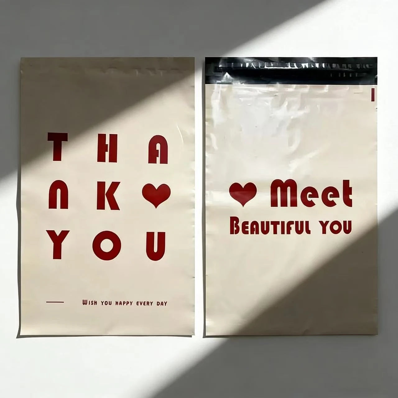 20Pcs Beige Mailing Post Bag Thicken Express Packaging Bag Self Adhesive Printing Clothing Courier Toy Storage Organizer Mailer