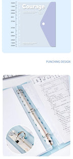 A4 Expanding File Folder with 4 Detachable Inner Pockets 3-Hole Binder for School Office Document Organizer Supplies Stationery