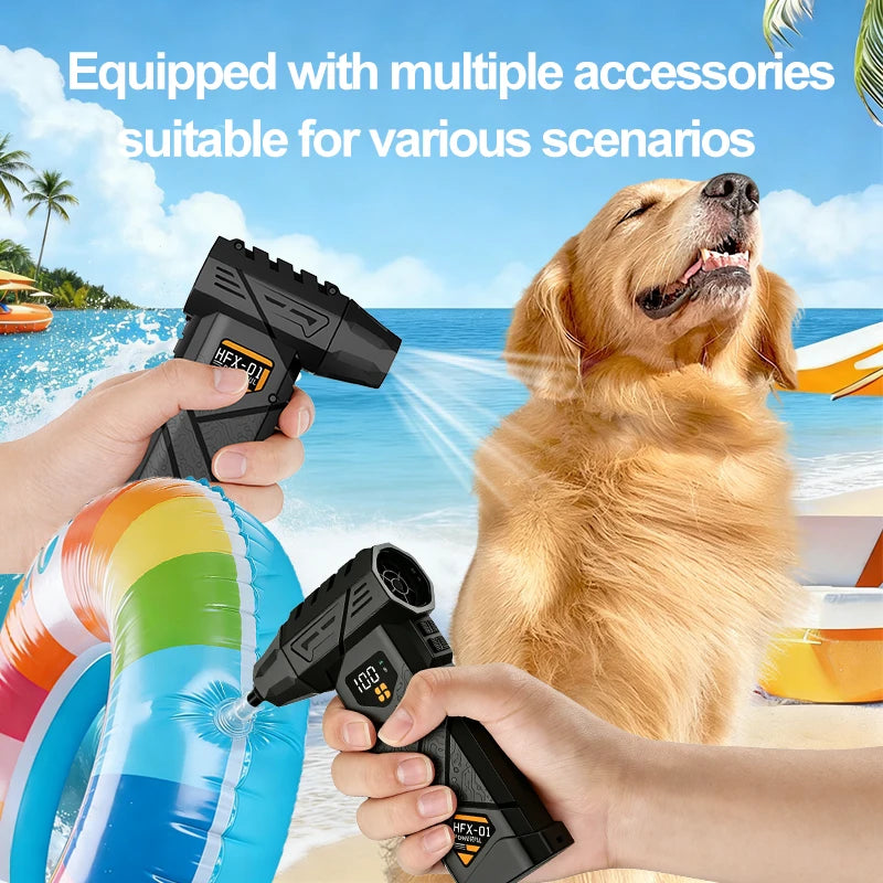 Powerful Violent Fan Air Blower 1000000RPM Turbo Jet Brushless Super Thrust 60m/s 4-Speed USB Rechargeable LED Light Power Bank